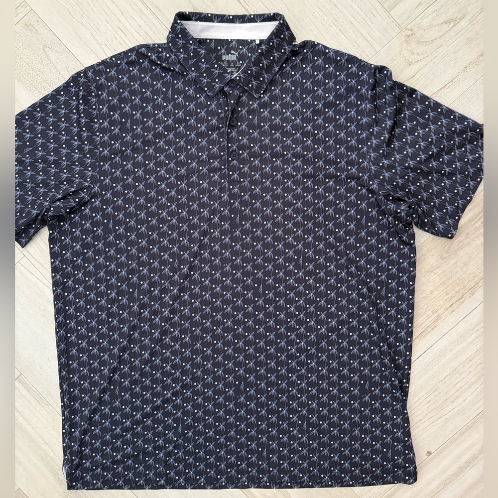 PUMA MATTR Palms Men’s Golf Polo - Navy Blue